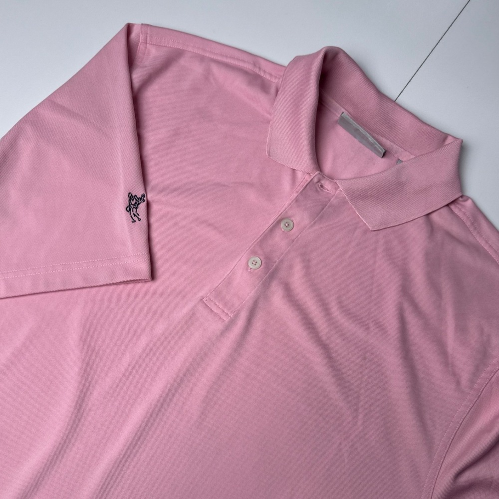 Ashworth Mens Pink Short Sleeve Golf Polo Shirt Size XL Embroidered Logo Pique